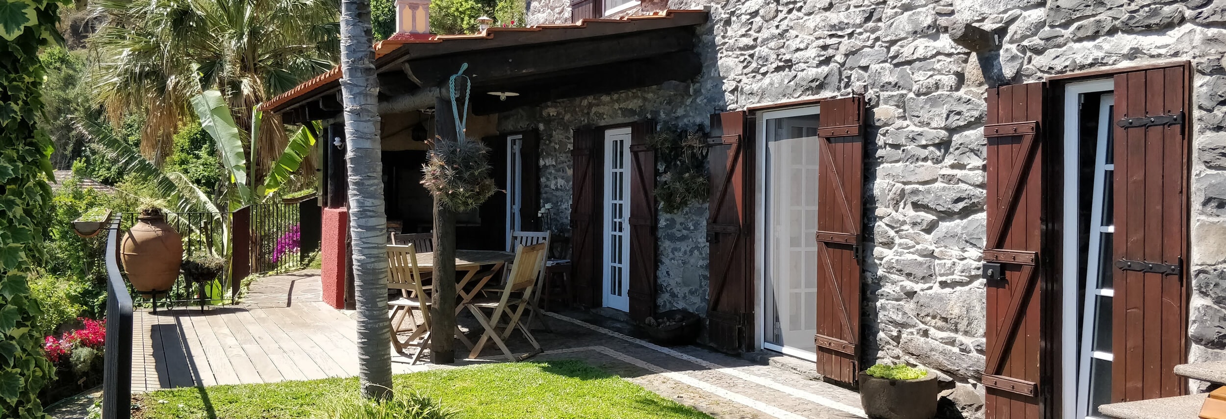 The original stone house and garden at Calhau Grande