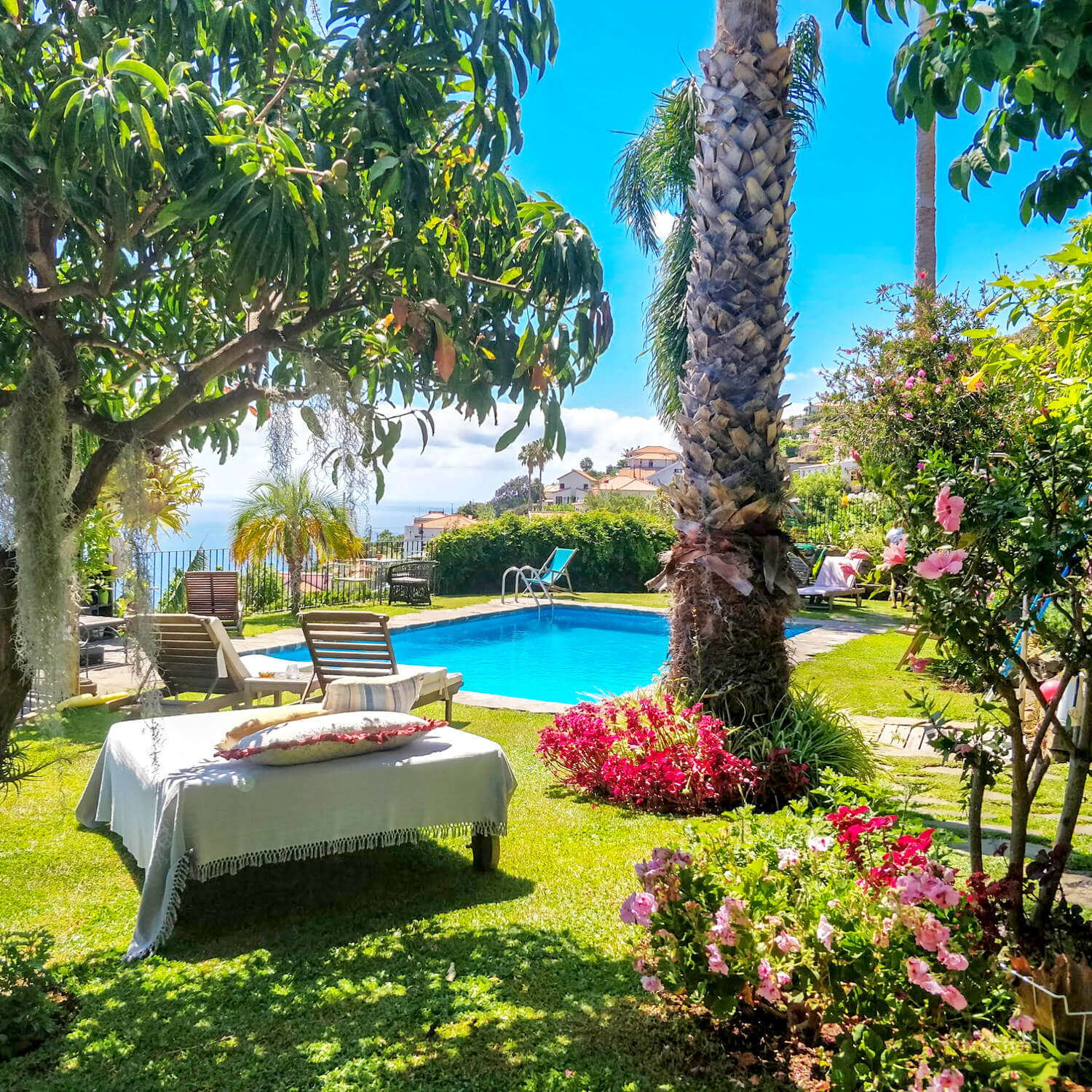 Calhau Grande’s garden with the Atlantic beyond